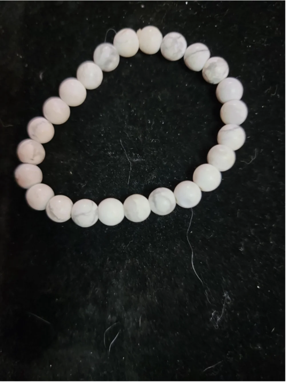 Natural Howlite Smooth Rondelle Bracelet HOWLITE Stretchable Bracelet Round